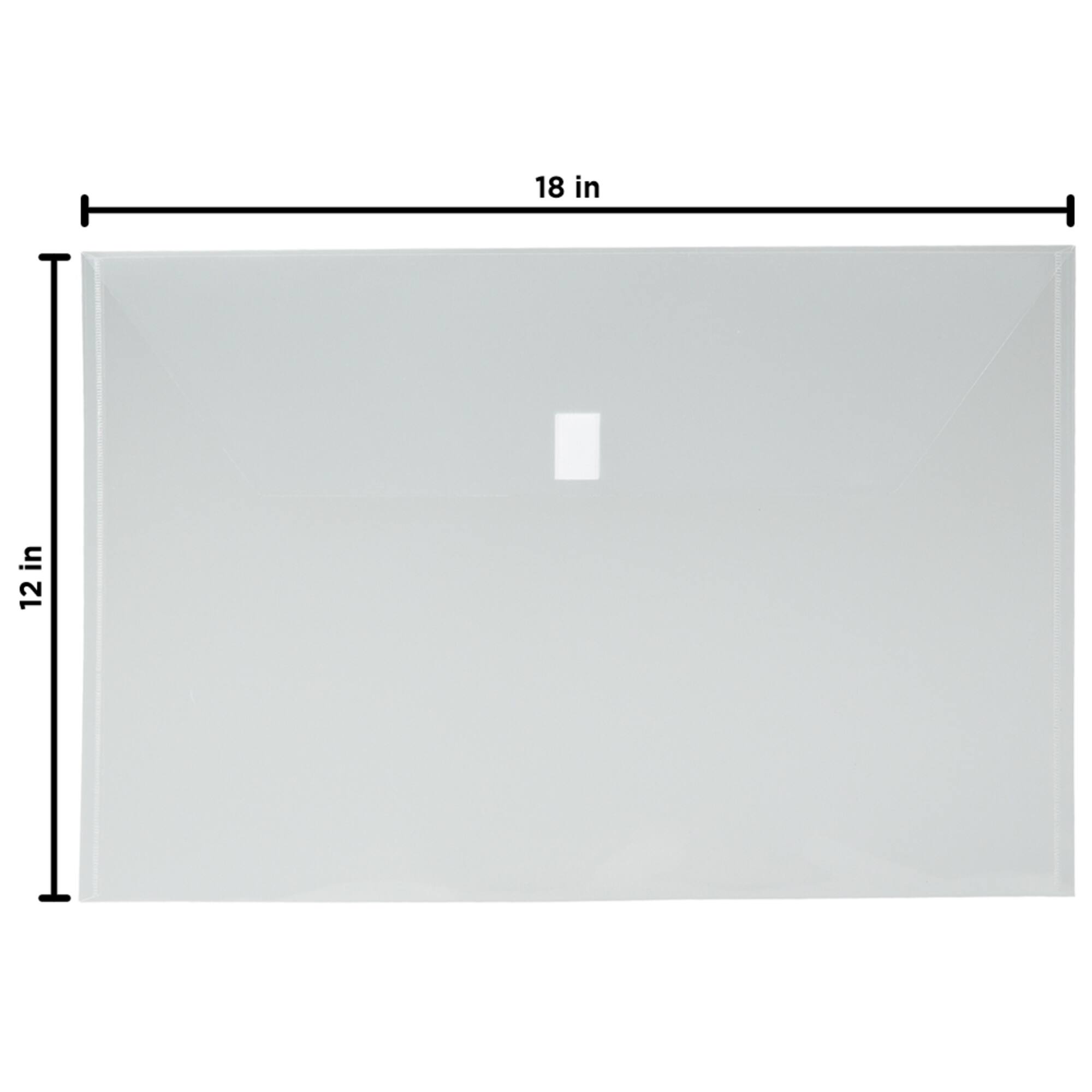 JAM Paper 12" x 18" Clear Plastic Hook & Loop Closure Envelopes, 12ct.